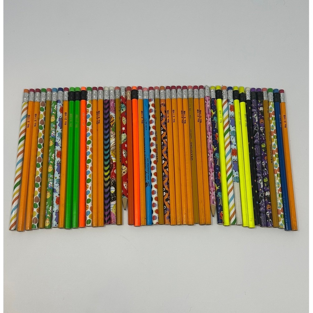 Vintage Novelty Pencil Lot 40pc Sanford No 2 HB Halloween Easter Neon Decorative
